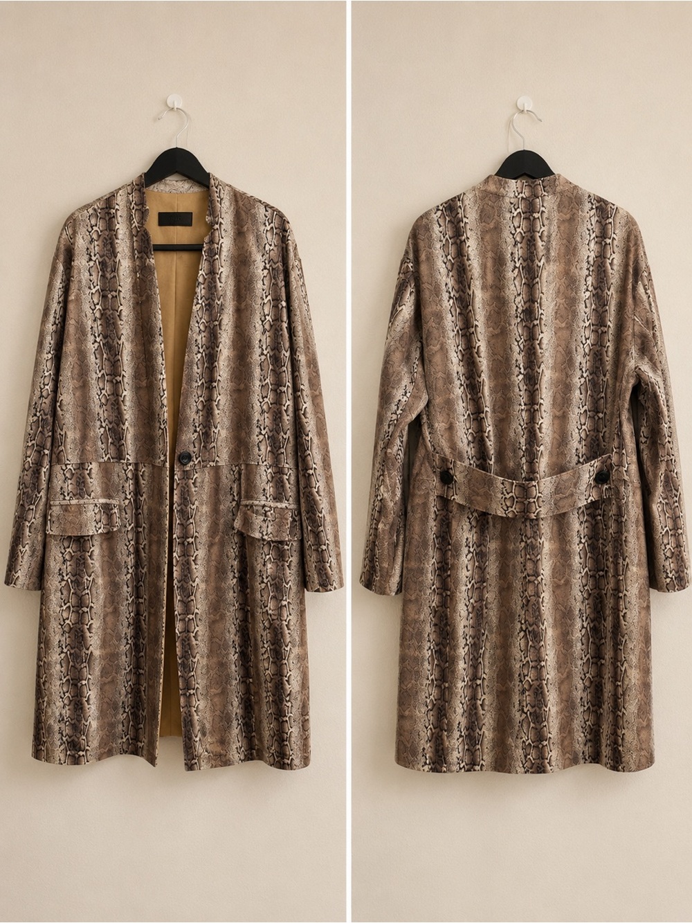 Blank NYC Brown Snakeskin Trench Coatโ